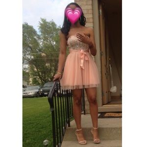 Bedazzled Peach Dress